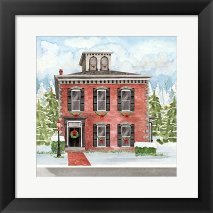 Framed Christmas Village V Print