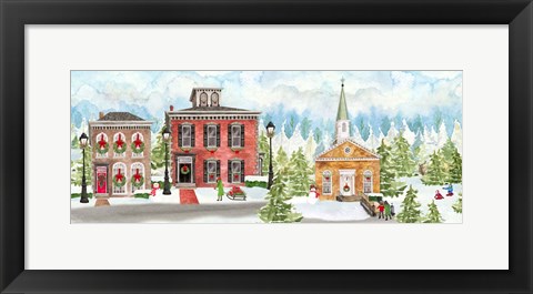Framed Christmas Village panel I Print
