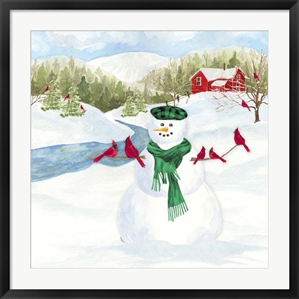 Framed Snowman Christmas II Print