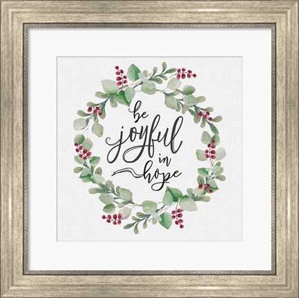 Framed Cozy Christmas Wreath III Print