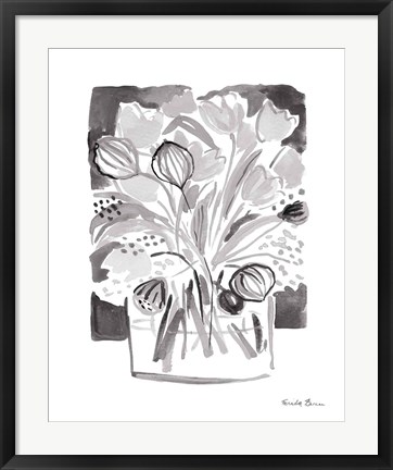 Framed Lemon Gray Tulips II Print