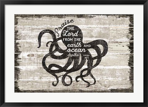 Framed Driftwood Coast Scripture IV Print