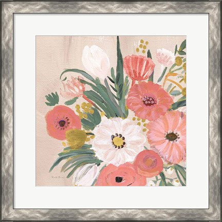 Framed Vintage Floral IV Flipped Modern Print