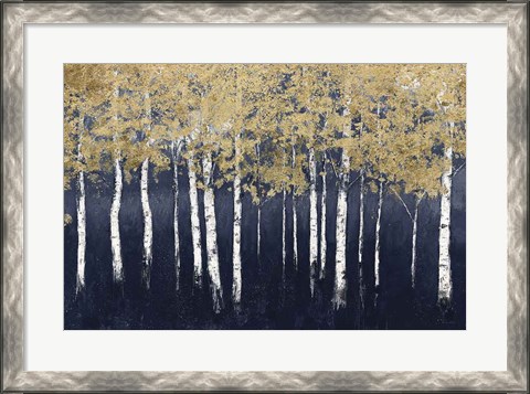 Framed Shimmering Forest Indigo Print