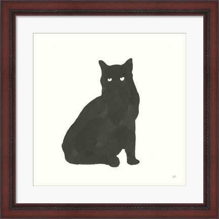 Framed Black Cat V Print