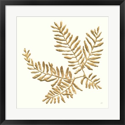 Framed Gilded Fern II Print