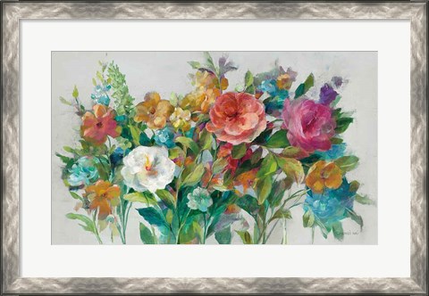 Framed Country Florals Neutral Print