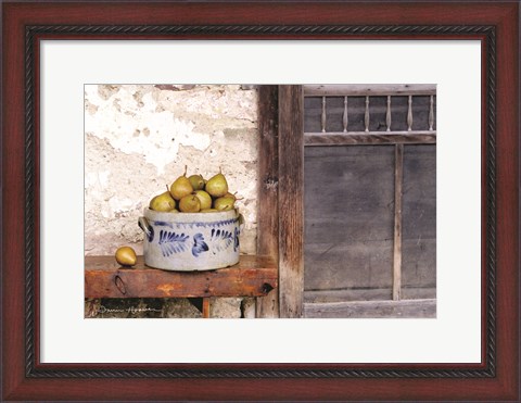 Framed Bushel and a Peck Crock of Pears Print