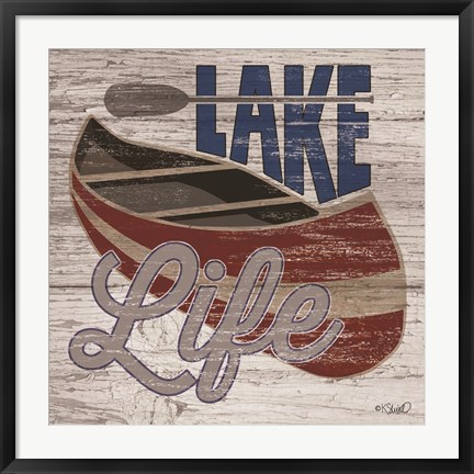 Framed Lake Life Canoe Print