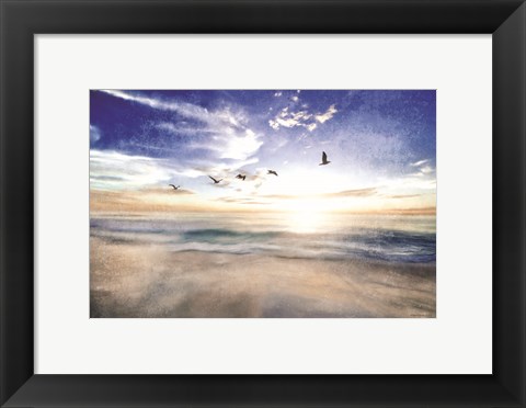 Framed Seascape with Gulls Print