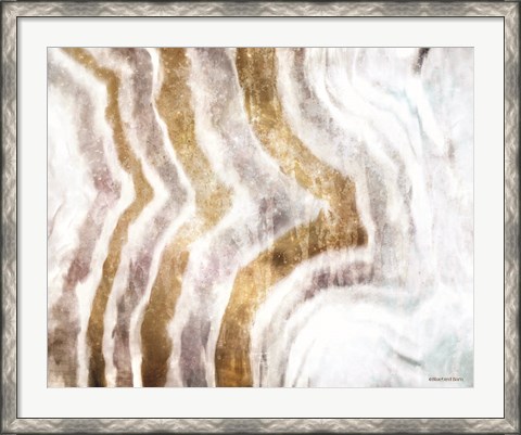 Framed Gold Stone Layers Abstract Print