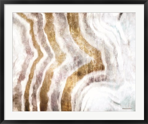 Framed Gold Stone Layers Abstract Print