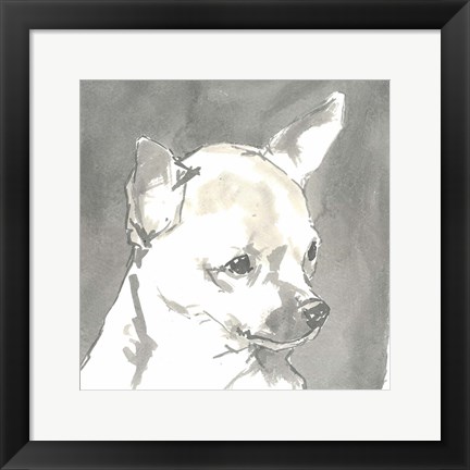 Framed Sepia Modern Dog III Print