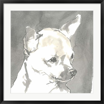 Framed Sepia Modern Dog III Print