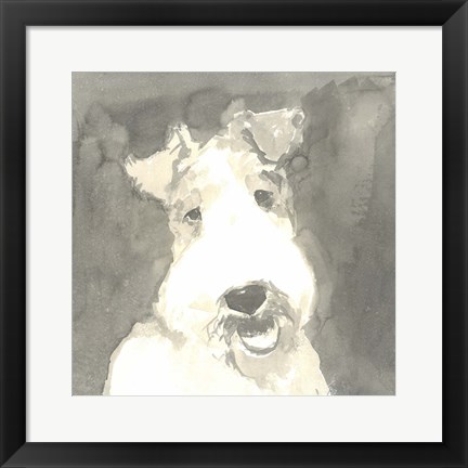 Framed Sepia Modern Dog VI Print