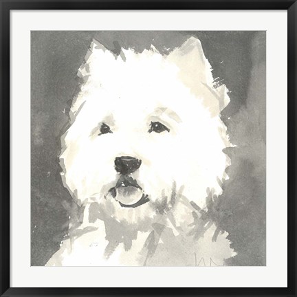 Framed Sepia Modern Dog X Print