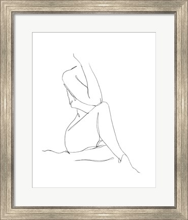 Framed Nude Contour Sketch I Print