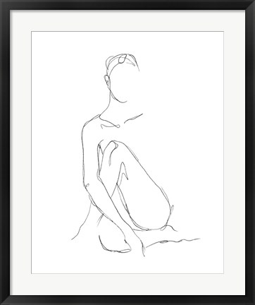 Framed Nude Contour Sketch II Print