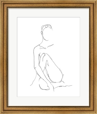 Framed Nude Contour Sketch II Print