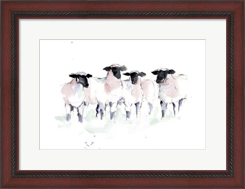 Framed Minimalist Watercolor Sheep II Print