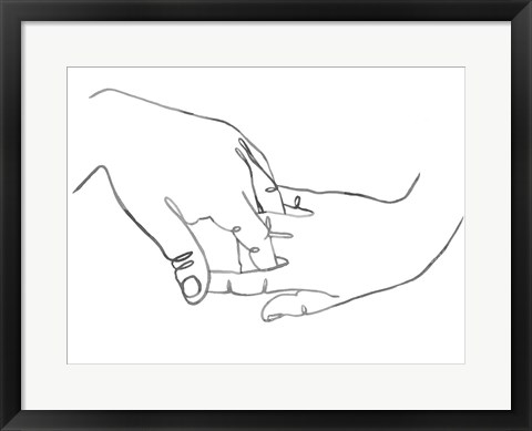 Framed Gestures in Hand II Print