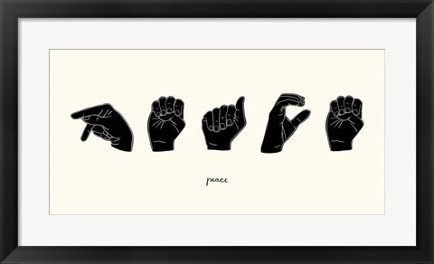 Framed Sign Language V Print