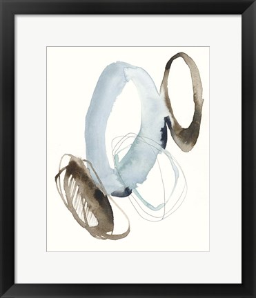 Framed Blue &amp; Umber Rounds II Print