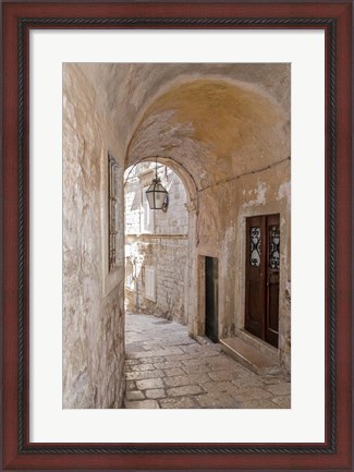 Framed Quiet Passageway - Kotor, Montenegro Print