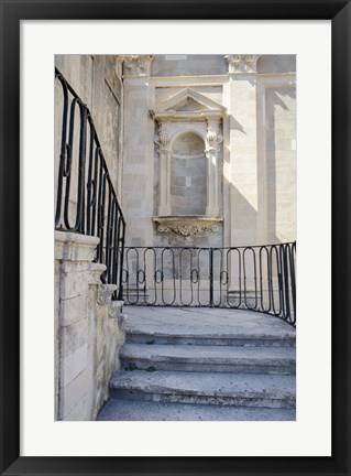 Framed Courtyard Splendor - Dubrovnik, Croatia Print