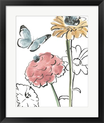 Framed Boho Florals III Print