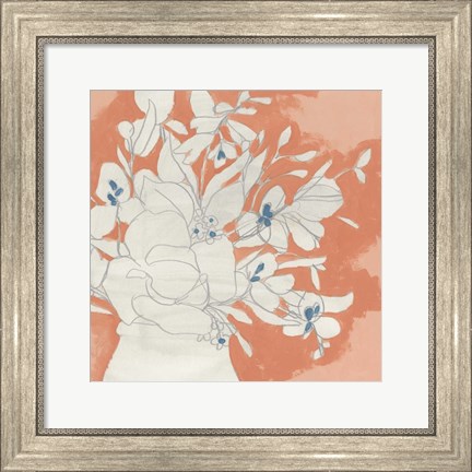 Framed Terracotta Flowers I Print