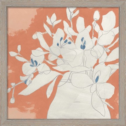 Framed Terracotta Flowers II Print