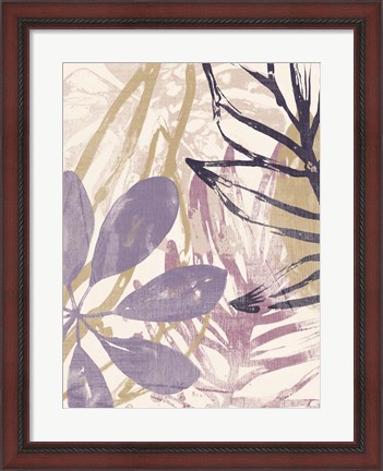 Framed Purple Palms I Print