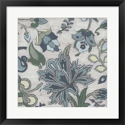 Framed Blue Garden Chintz II Print