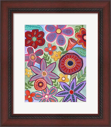 Framed Colorful Flores II Print