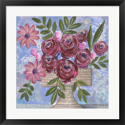 Framed Rosa Bouquet I Print