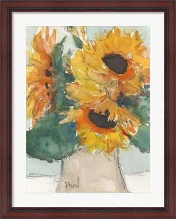 Framed Rustic Sunflowers I Print