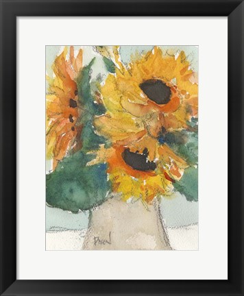 Framed Rustic Sunflowers I Print