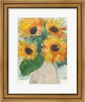 Framed Rustic Sunflowers II Print