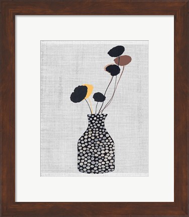 Framed Decorated Vase with Plant II Print