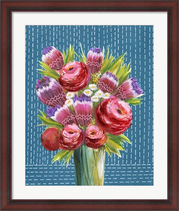 Framed Bashful Bouquet II Print