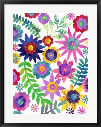 Framed Hippie Floral I Print
