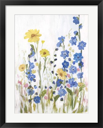 Framed Periwinkle Wildflowers II Print