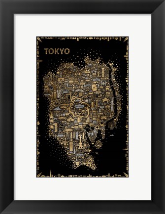 Framed Glam Iconic Cities-Tokyo Print