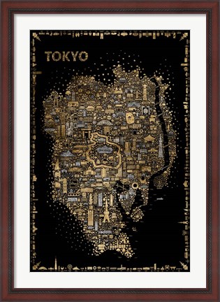 Framed Glam Iconic Cities-Tokyo Print