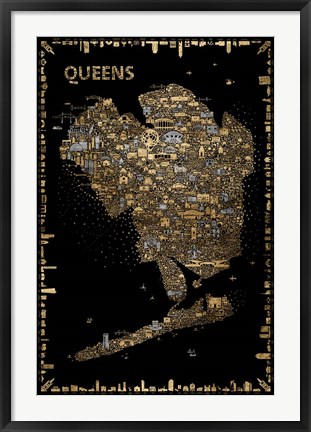 Framed Glam New York Collection-Queens Print