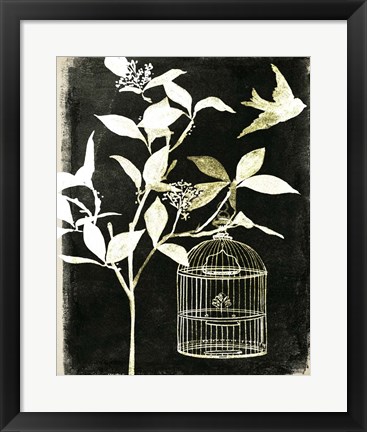 Framed Branch &amp; Bird I Print