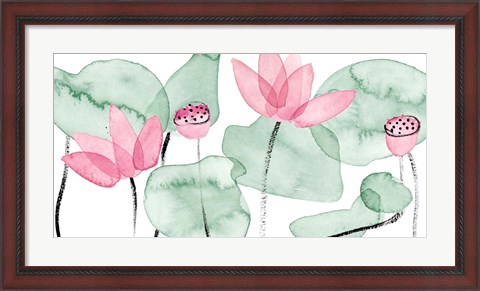 Framed Lotus in Nature I Print