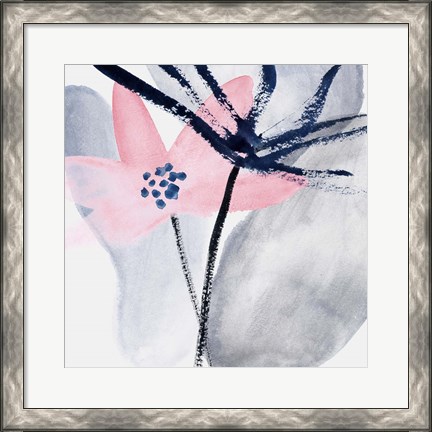 Framed Pink Water Lilies II Print