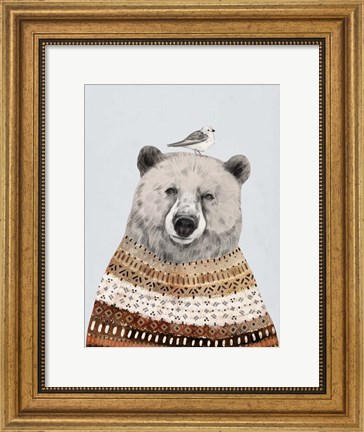 Framed Fair Isle Bear II Print